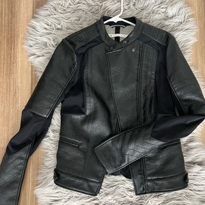 Gently used Blanc Noir motocross style jacket, faux leather